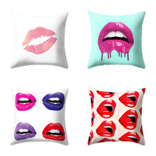 Cargar imagen en el visor de la galería, Funda de cojín cuadrada con estampado de labios sexis, funda de cojín, decoración del sofá del hogar del coche