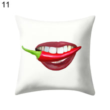 Cargar imagen en el visor de la galería, Funda de cojín cuadrada con estampado de labios sexis, funda de cojín, decoración del sofá del hogar del coche