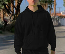 Cargar imagen en el visor de la galería, Chándal de moda para hombre de estilo verde neón, sudadera lisa de 2 piezas de manga larga con capucha y pantalones sueltos, traje deportivo informal para hombre, novedad de 2019, OMSJ