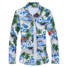 Cargar imagen en el visor de la galería, Moda para hombre 2019, ropa de otoño y primavera, camisa de manga larga, talla grande M-5XL 6XL 7XL, camisa Floral informal de playa hawaiana para hombre