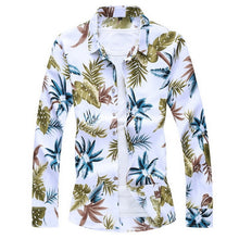 Cargar imagen en el visor de la galería, Moda para hombre 2019, ropa de otoño y primavera, camisa de manga larga, talla grande M-5XL 6XL 7XL, camisa Floral informal de playa hawaiana para hombre