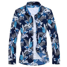Cargar imagen en el visor de la galería, Moda para hombre 2019, ropa de otoño y primavera, camisa de manga larga, talla grande M-5XL 6XL 7XL, camisa Floral informal de playa hawaiana para hombre