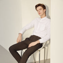 Cargar imagen en el visor de la galería, Metersbonwe, camisas informales inteligentes para hombre, primavera otoño 2019, camisas ajustadas de manga larga para hombre, tops básicos regulares de algodón para hombre