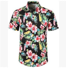 Cargar imagen en el visor de la galería, Camisa hawaiana de playa para hombre de 5 estilos, camisas con estampado de frutas florales, Tops, pantalón corto informal de manga, vacaciones de verano, moda de talla grande