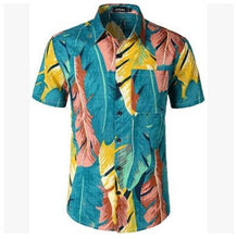 Cargar imagen en el visor de la galería, Camisa hawaiana de playa para hombre de 5 estilos, camisas con estampado de frutas florales, Tops, pantalón corto informal de manga, vacaciones de verano, moda de talla grande