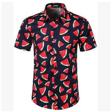 Cargar imagen en el visor de la galería, Camisa hawaiana de playa para hombre de 5 estilos, camisas con estampado de frutas florales, Tops, pantalón corto informal de manga, vacaciones de verano, moda de talla grande