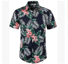 Cargar imagen en el visor de la galería, Camisa hawaiana de playa para hombre de 5 estilos, camisas con estampado de frutas florales, Tops, pantalón corto informal de manga, vacaciones de verano, moda de talla grande