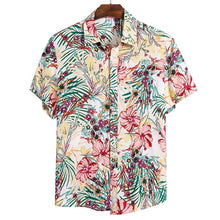 Load image into Gallery viewer, MONERFFI 2020 Quality Harajuku Beach Shirt Men Short Sleeve Hawaiian Shirt Casual Summer Floral Print Men Blouse Loose Surfing