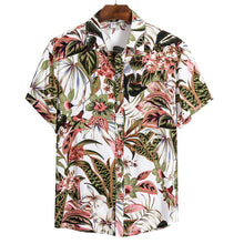 Load image into Gallery viewer, MONERFFI 2020 Quality Harajuku Beach Shirt Men Short Sleeve Hawaiian Shirt Casual Summer Floral Print Men Blouse Loose Surfing