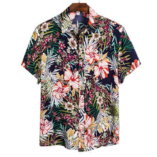 Load image into Gallery viewer, MONERFFI 2020 Quality Harajuku Beach Shirt Men Short Sleeve Hawaiian Shirt Casual Summer Floral Print Men Blouse Loose Surfing