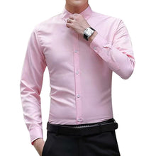 Load image into Gallery viewer, Men Long Sleeve shirt Slim Fit Solid Business for Formal Shirts Autumn men shirt white shirt