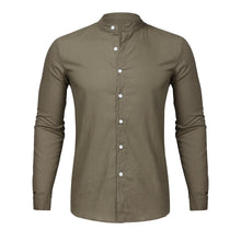 Cargar imagen en el visor de la galería, Dropshipping moda hombres Casual cuello redondo botón sólido playa manga larga blusa Casual vestido mujeres estilo coreano