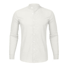 Cargar imagen en el visor de la galería, Dropshipping moda hombres Casual cuello redondo botón sólido playa manga larga blusa Casual vestido mujeres estilo coreano