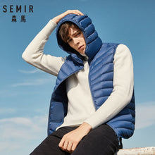 Load image into Gallery viewer, SEMIR Men Quilted Lightweight Hooded Down Vest with Zip Pocket Hooded Puffer Vest Chinlon Lined with Inner Pocket Zip Closure