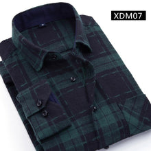 Cargar imagen en el visor de la galería, Camisa informal a cuadros para hombre, camisa de franela para primavera y otoño, camisas de vestir para hombre, camisa de algodón ajustada de manga larga a la moda para hombre
