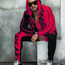 Учитај слику у прегледач галерије, ЗОГАА мушка тренерка јесен, лежерна мушка одећа, мајице са капуљачом и панталоне са штампаним словима, сет од 2 комада улична одела за трчање за мушкарце