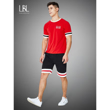 Учитај слику у прегледач галерије, Летњи мушки сет Нови мајице кратких рукава од два комада + шортс Одело Спортска одећа Сетови мушке одеће Шортс Мушка тренерка
