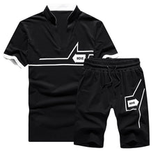 Load image into Gallery viewer, Tracksuit Men New 2019 Summer Two Piece Set Men Short Sleeve T Shirt Cropped Top+Shorts Suit Mens Sportwear Shorts Sets Outwear