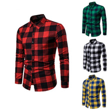 Load image into Gallery viewer, Plaid Shirt 2019 New Autumn Winter Flannel Red Checkered Shirt Men Shirts Long Sleeve Chemise Homme Cotton Male Check Shirts