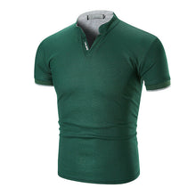 Cargar imagen en el visor de la galería, Caliente camisa para hombre de algodón sólido Slim Fit manga corta con cuello en V Casual verano Top músculo Casual masculino verano moda camisa básica Camiseta