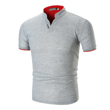 Cargar imagen en el visor de la galería, Caliente camisa para hombre de algodón sólido Slim Fit manga corta con cuello en V Casual verano Top músculo Casual masculino verano moda camisa básica Camiseta