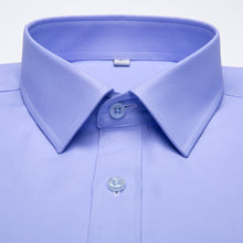 Load image into Gallery viewer, Men's Long Sleeve Standard-fit Solid Basic Dress Shirt Patch Single Pocket High-quality Formal Social White Work Office Shirts