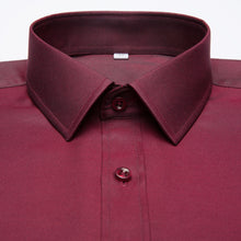 Load image into Gallery viewer, Men's Long Sleeve Standard-fit Solid Basic Dress Shirt Patch Single Pocket High-quality Formal Social White Work Office Shirts