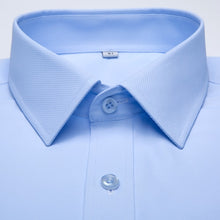 Load image into Gallery viewer, Men's Long Sleeve Standard-fit Solid Basic Dress Shirt Patch Single Pocket High-quality Formal Social White Work Office Shirts