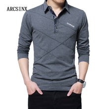Load image into Gallery viewer, ARCSINX 5XL Polo Shirt Men Plus Size 3XL 4XL Autumn Winter Brand Men's Polo Shirt Long Sleeve Casual Male Shirt Mens polo Shirts