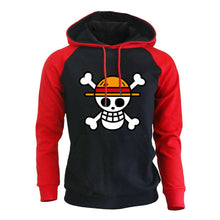 Cargar imagen en el visor de la galería, Conjuntos de Anime de una pieza para hombre, sudaderas con capucha, pantalones, Sudadera con capucha de Calavera Luffy, pantalón, Otoño Invierno 2019, pantalones de chándal informales de 2 piezas con capucha