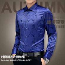 Load image into Gallery viewer, Plus Size 5XL 2019 New Men's Luxury Shirts Wedding Party Dress Long Sleeve Shirt Silk Tuxedo Shirt Men Mercerized Cotton Shirt