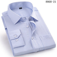 Load image into Gallery viewer, 4XL 5XL 6XL 7XL 8XL Large Size Men's Business Casual Long Sleeved Shirt White Blue Black Smart Male Social Dress Shirt Plus