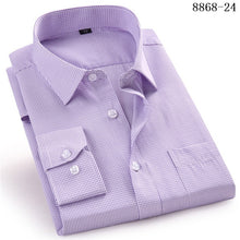 Load image into Gallery viewer, 4XL 5XL 6XL 7XL 8XL Large Size Men's Business Casual Long Sleeved Shirt White Blue Black Smart Male Social Dress Shirt Plus