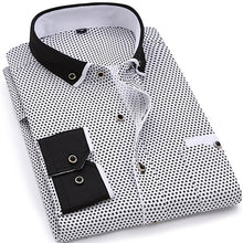 Cargar imagen en el visor de la galería, Estampado de moda informal para hombre, camisa de manga larga con costuras, diseño de bolsillo de moda, tela suave y cómoda, vestido ajustado estilo 8XL