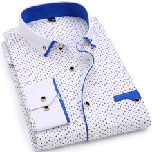 Cargar imagen en el visor de la galería, Estampado de moda informal para hombre, camisa de manga larga con costuras, diseño de bolsillo de moda, tela suave y cómoda, vestido ajustado estilo 8XL