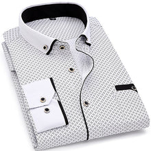 Cargar imagen en el visor de la galería, Estampado de moda informal para hombre, camisa de manga larga con costuras, diseño de bolsillo de moda, tela suave y cómoda, vestido ajustado estilo 8XL