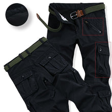 Load image into Gallery viewer, Mens Winter Pants Thick Warm Cargo Pants Casual Fleece Pockets Fur Trouser Plus Size 38 40 Fashion Loose Baggy Joger Worker Male