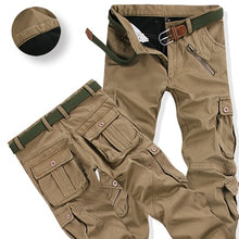 Load image into Gallery viewer, Mens Winter Pants Thick Warm Cargo Pants Casual Fleece Pockets Fur Trouser Plus Size 38 40 Fashion Loose Baggy Joger Worker Male