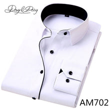 Cargar imagen en el visor de la galería, DAVYDAISY, gran oferta, camisa manga larga para hombre de alta calidad, sarga, informal liso, camisa Formal de negocios, camisas de vestir de marca para hombre DS085