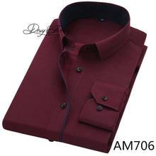 Cargar imagen en el visor de la galería, DAVYDAISY, gran oferta, camisa manga larga para hombre de alta calidad, sarga, informal liso, camisa Formal de negocios, camisas de vestir de marca para hombre DS085