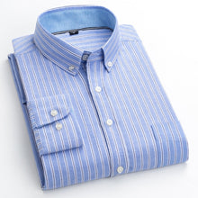 Cargar imagen en el visor de la galería, BOLUBAO, camisa a cuadros de negocios para hombre, decoración de botones de varios estilos, camisas de manga larga, vestido de fiesta de noche, camisas para hombre