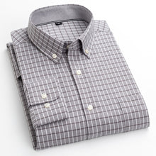 Cargar imagen en el visor de la galería, BOLUBAO, camisa a cuadros de negocios para hombre, decoración de botones de varios estilos, camisas de manga larga, vestido de fiesta de noche, camisas para hombre