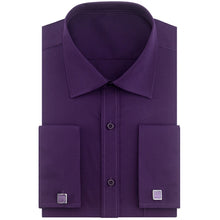 Cargar imagen en el visor de la galería, Alimens & Gentle camisa de vestir con puños franceses para hombre, gemelos de manga larga de Color sólido con estilo a rayas, incluye moda 2019 nueva