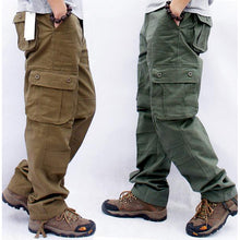 Cargar imagen en el visor de la galería, Pantalones Cargo para hombre, pantalones tácticos militares informales con múltiples bolsillos, prendas de vestir para hombre, pantalones rectos, pantalones largos de talla grande 42 44