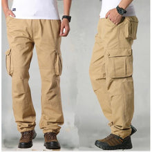 Cargar imagen en el visor de la galería, Pantalones Cargo para hombre, pantalones tácticos militares informales con múltiples bolsillos, prendas de vestir para hombre, pantalones rectos, pantalones largos de talla grande 42 44