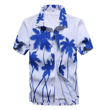 Cargar imagen en el visor de la galería, Camisa rosa hawaiana de manga corta para playa para hombre, moda de verano 2019, estampado de palmera Tropical, camisas Aloha para hombre, camisa de fiesta y vacaciones
