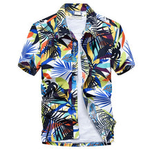 Cargar imagen en el visor de la galería, Camisa rosa hawaiana de manga corta para playa para hombre, moda de verano 2019, estampado de palmera Tropical, camisas Aloha para hombre, camisa de fiesta y vacaciones
