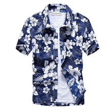 Cargar imagen en el visor de la galería, Camisa rosa hawaiana de manga corta para playa para hombre, moda de verano 2019, estampado de palmera Tropical, camisas Aloha para hombre, camisa de fiesta y vacaciones