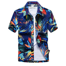 Cargar imagen en el visor de la galería, Camisa rosa hawaiana de manga corta para playa para hombre, moda de verano 2019, estampado de palmera Tropical, camisas Aloha para hombre, camisa de fiesta y vacaciones