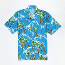 Cargar imagen en el visor de la galería, Camisa rosa hawaiana de manga corta para playa para hombre, moda de verano 2019, estampado de palmera Tropical, camisas Aloha para hombre, camisa de fiesta y vacaciones